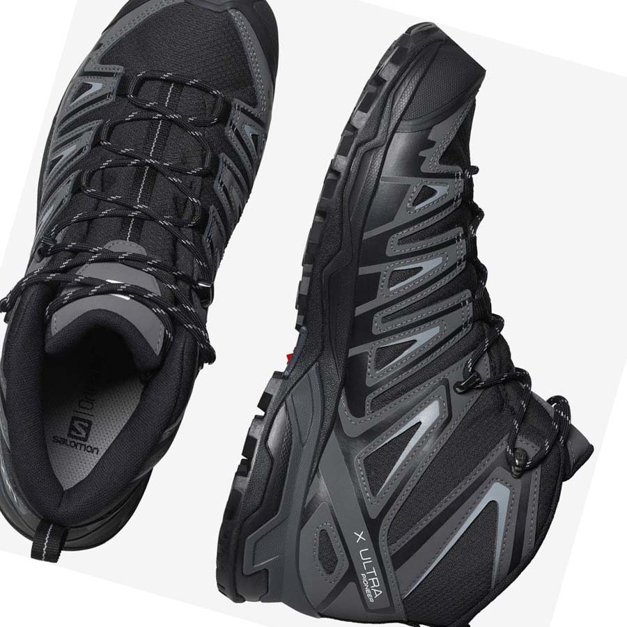 Tenis Senderismo Salomon X ULTRA PIONEER MID CLIMASALOMON™ WATERPROOF Hombre Grises Negros | MX 3554HAP